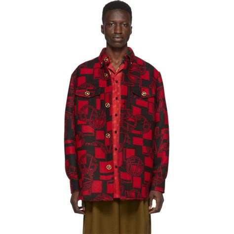 Versace: Red GV Shirt Jacket 